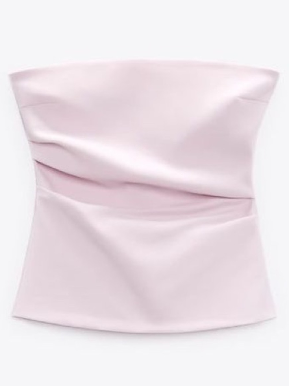 Zara Light Pink Strapless Draped Top